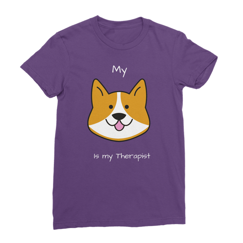 My Dog is My Therapist (White) Classic Women's T-Shirt