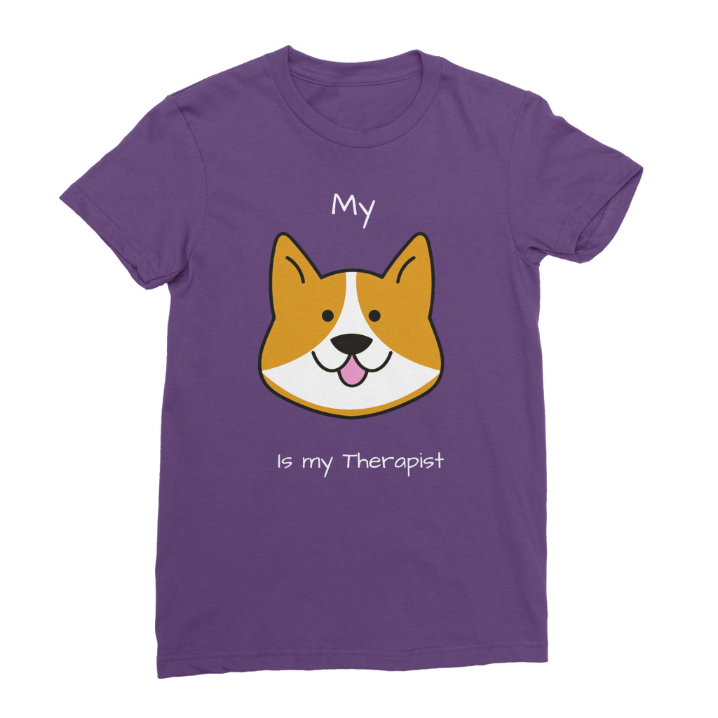 My Dog is My Therapist (White) Classic Women's T-Shirt