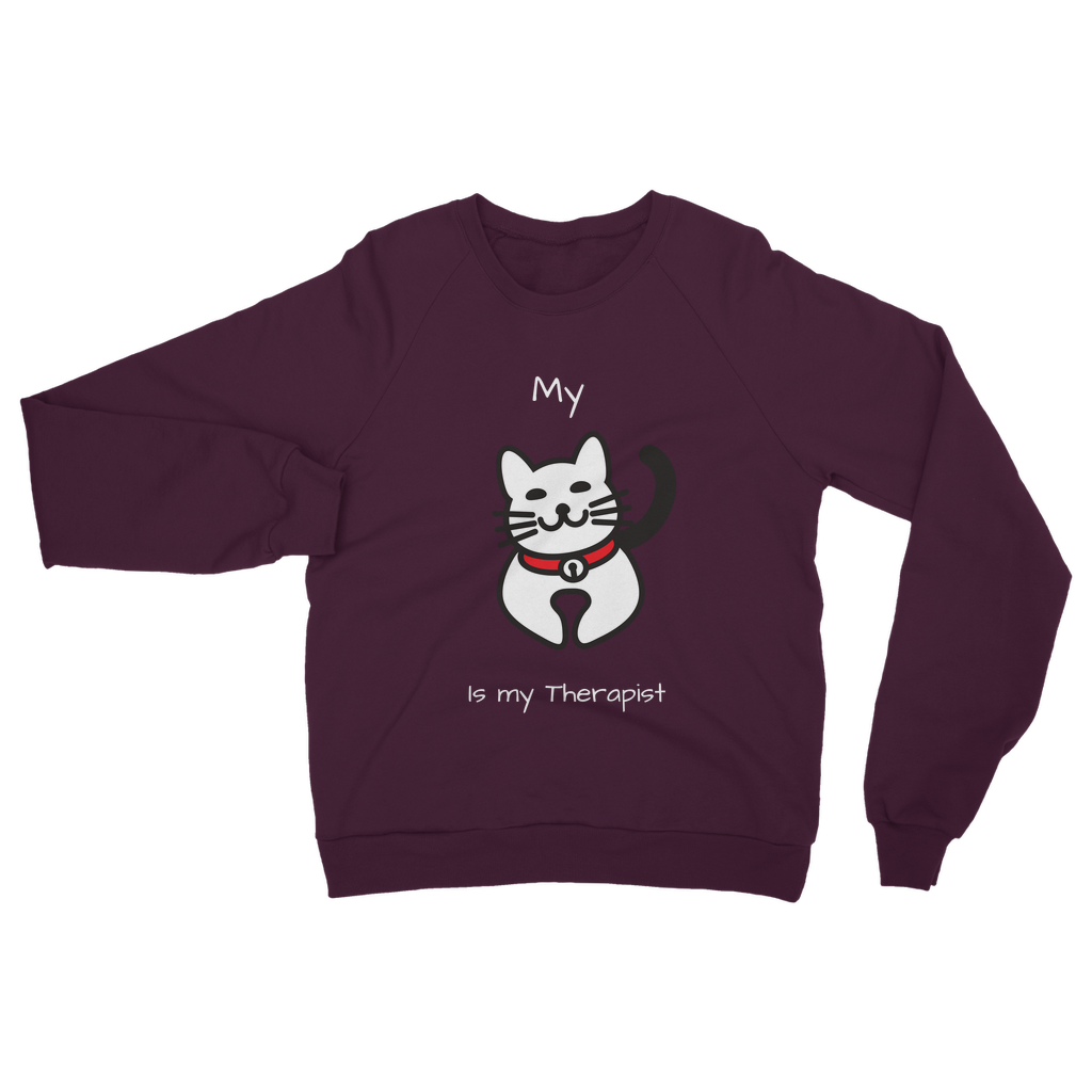 My Cat is My Therapist (White) Classic Adult Sweatshirt
