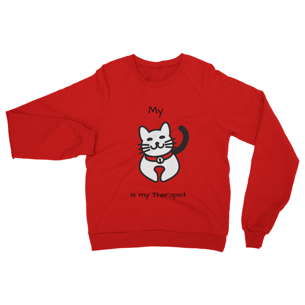 (Black) My Cat is My Therapist Classic Adult Sweatshirt