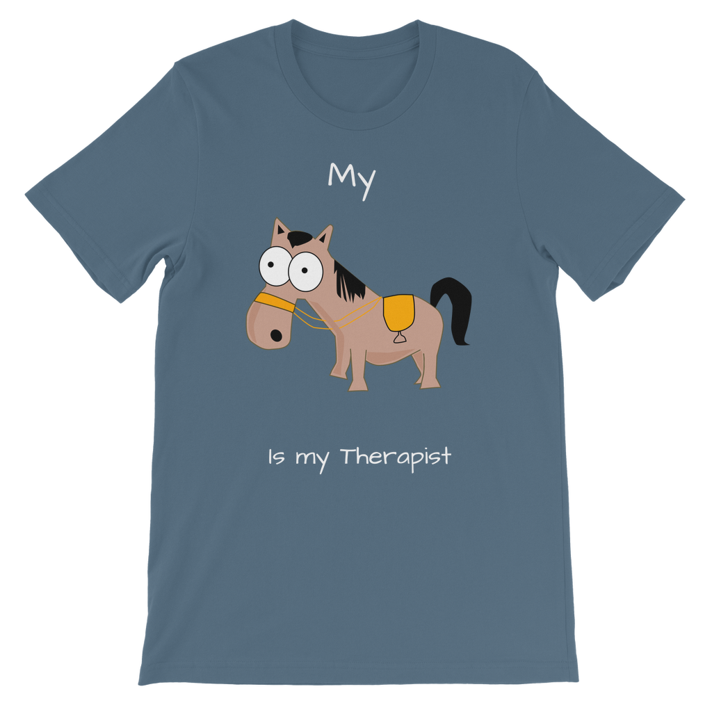 My Crazy Horse is my Therapist (White) Classic Kids T-Shirt