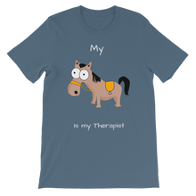 Load image into Gallery viewer, My Crazy Horse is my Therapist (White) Classic Kids T-Shirt