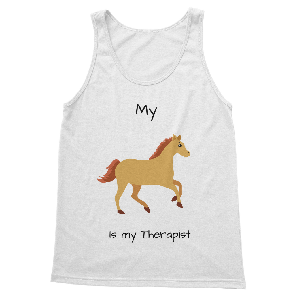 My Horse is My Therapist (Black) Classic Women's Tank Top