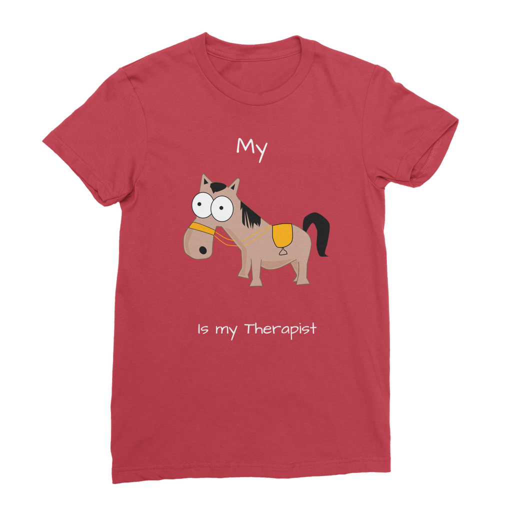 My Crazy Horse is my Therapist (White) Classic Women's T-Shirt