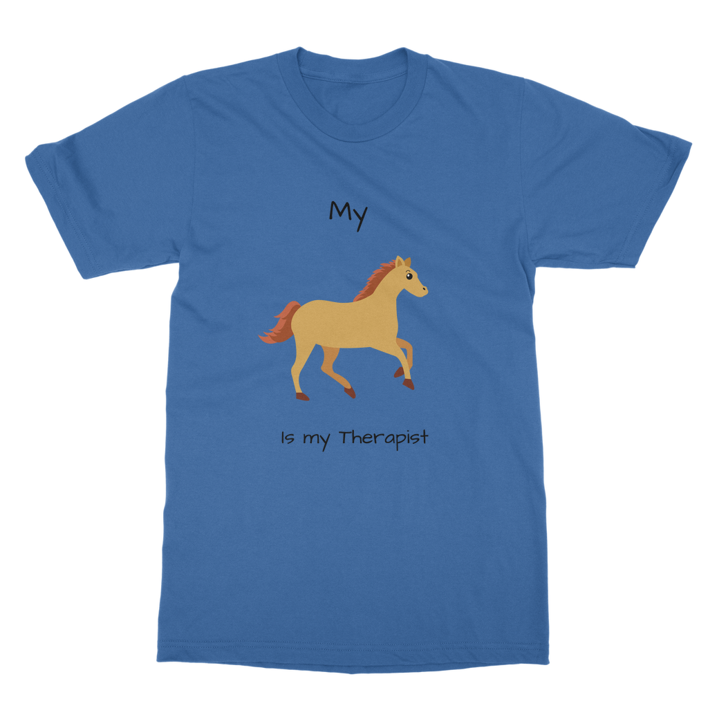 My Horse is My Therapist (Black) Classic Adult T-Shirt