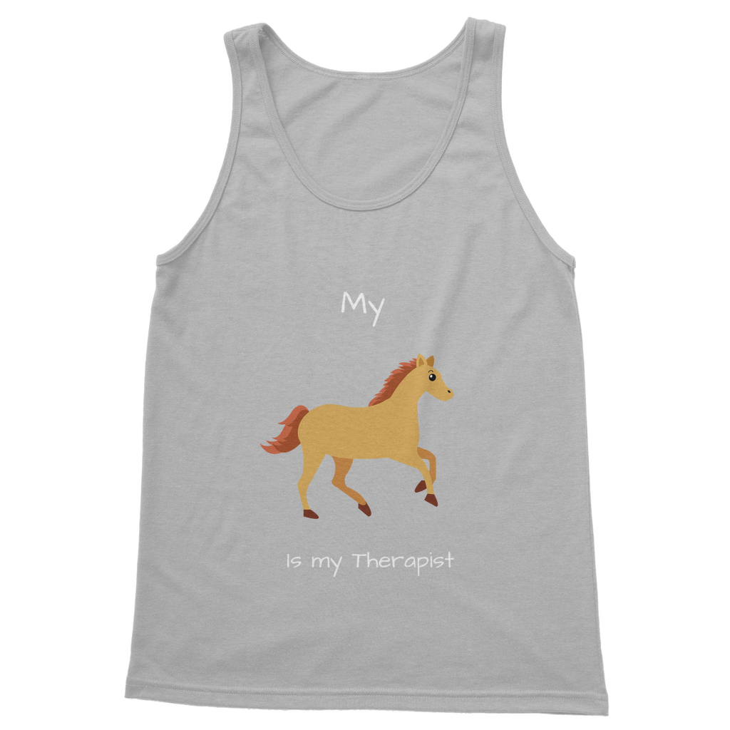 My Horse is My Therapist (White) Classic Women's Tank Top