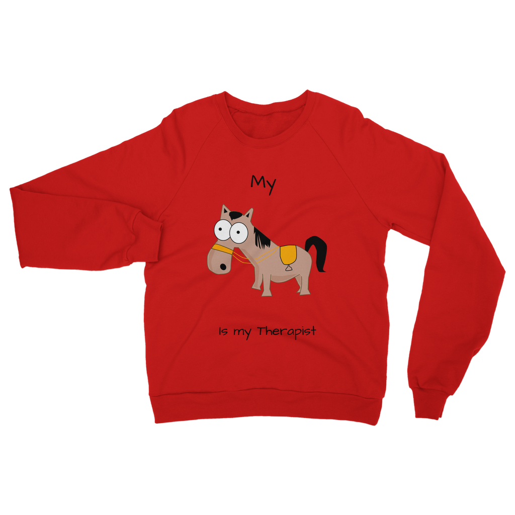 My Crazy Horse is My Therapist (Black) Classic Adult Sweatshirt