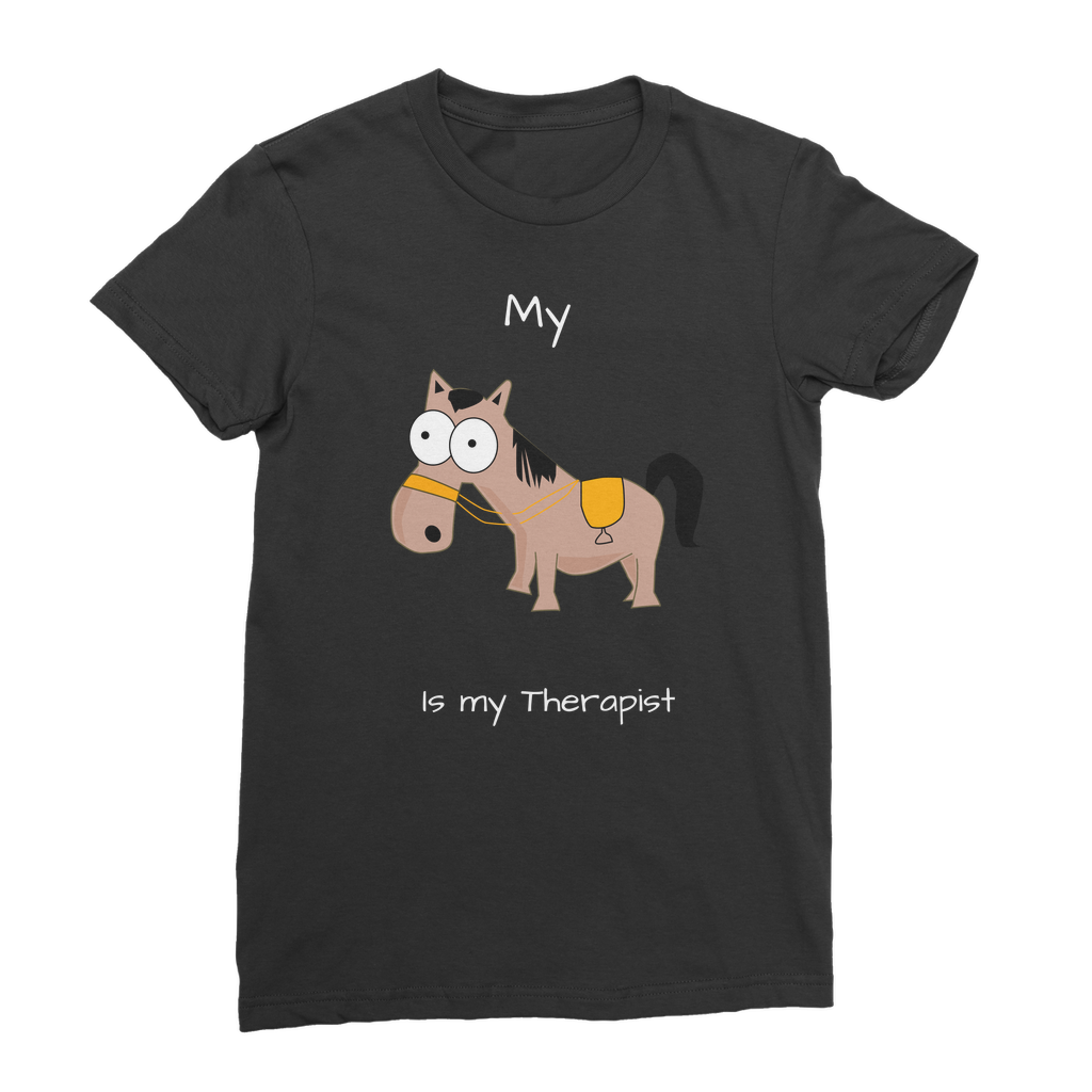 My Crazy Horse is my Therapist (White) Classic Women's T-Shirt