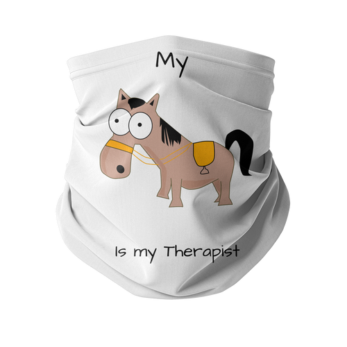 My Crazy Horse is My Therapist (Black) Sublimation Neck Gaiter