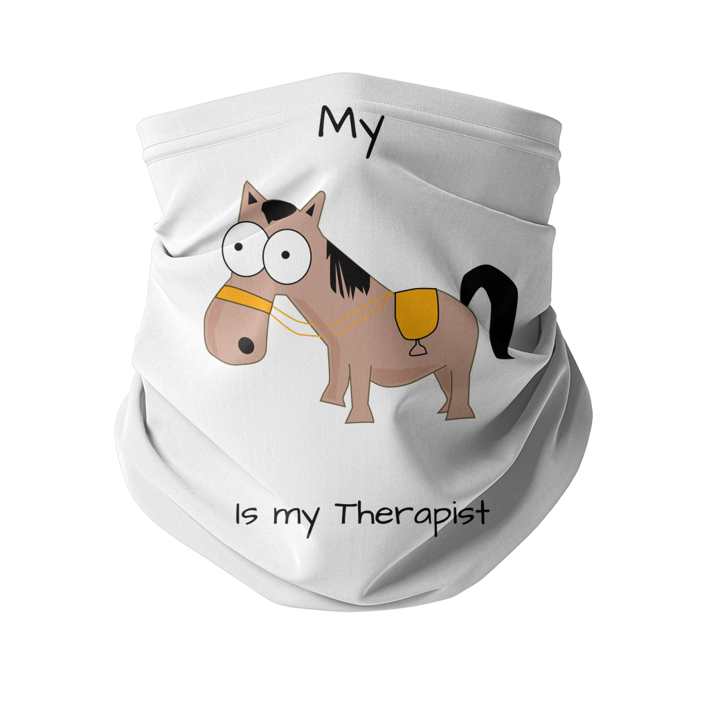My Crazy Horse is My Therapist (Black) Sublimation Neck Gaiter