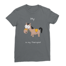 Load image into Gallery viewer, My Crazy Horse is my Therapist (White) Classic Women&#39;s T-Shirt