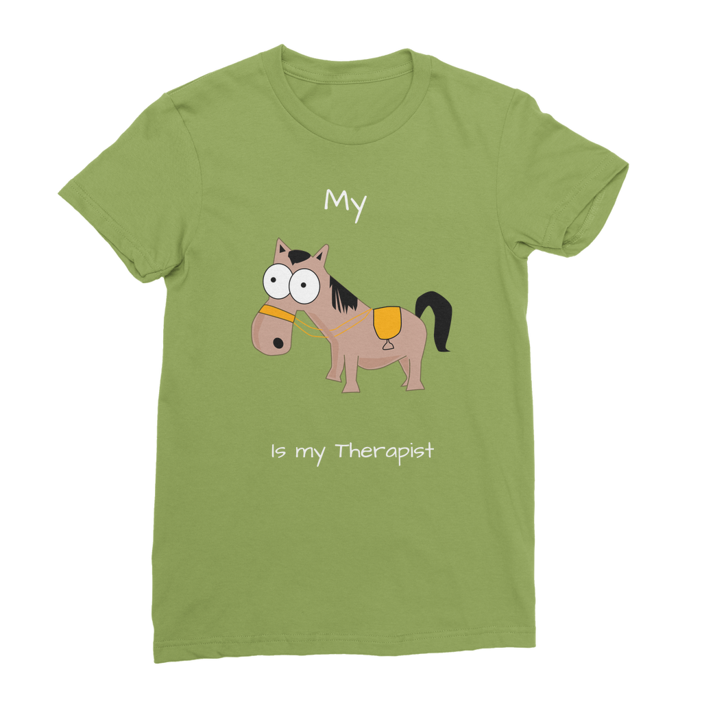 My Crazy Horse is my Therapist (White) Classic Women's T-Shirt