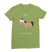Load image into Gallery viewer, My Crazy Horse is my Therapist (White) Classic Women&#39;s T-Shirt