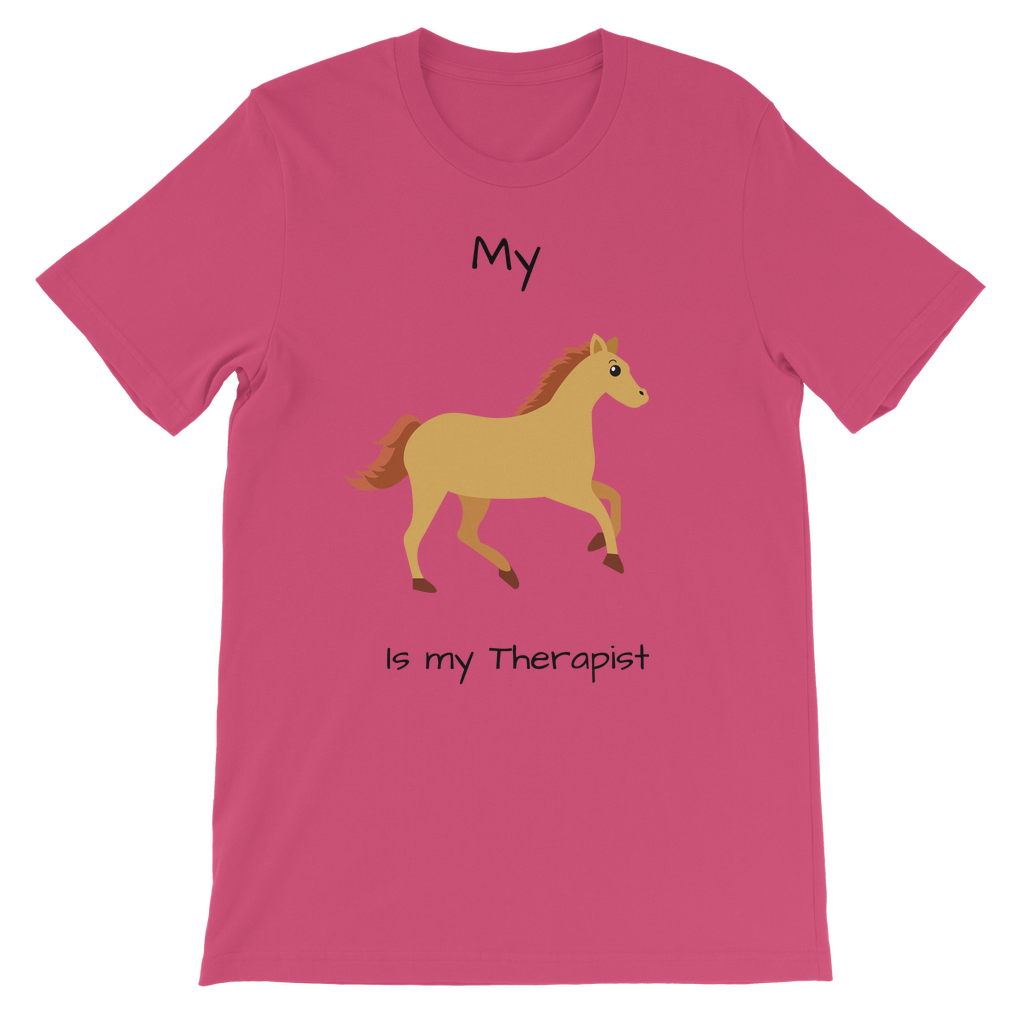 My Horse is My Therapist (Black) Classic Kids T-Shirt