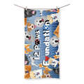 (Sky Blue) 12 Paws Pattern Mask Sublimation All Over Towel