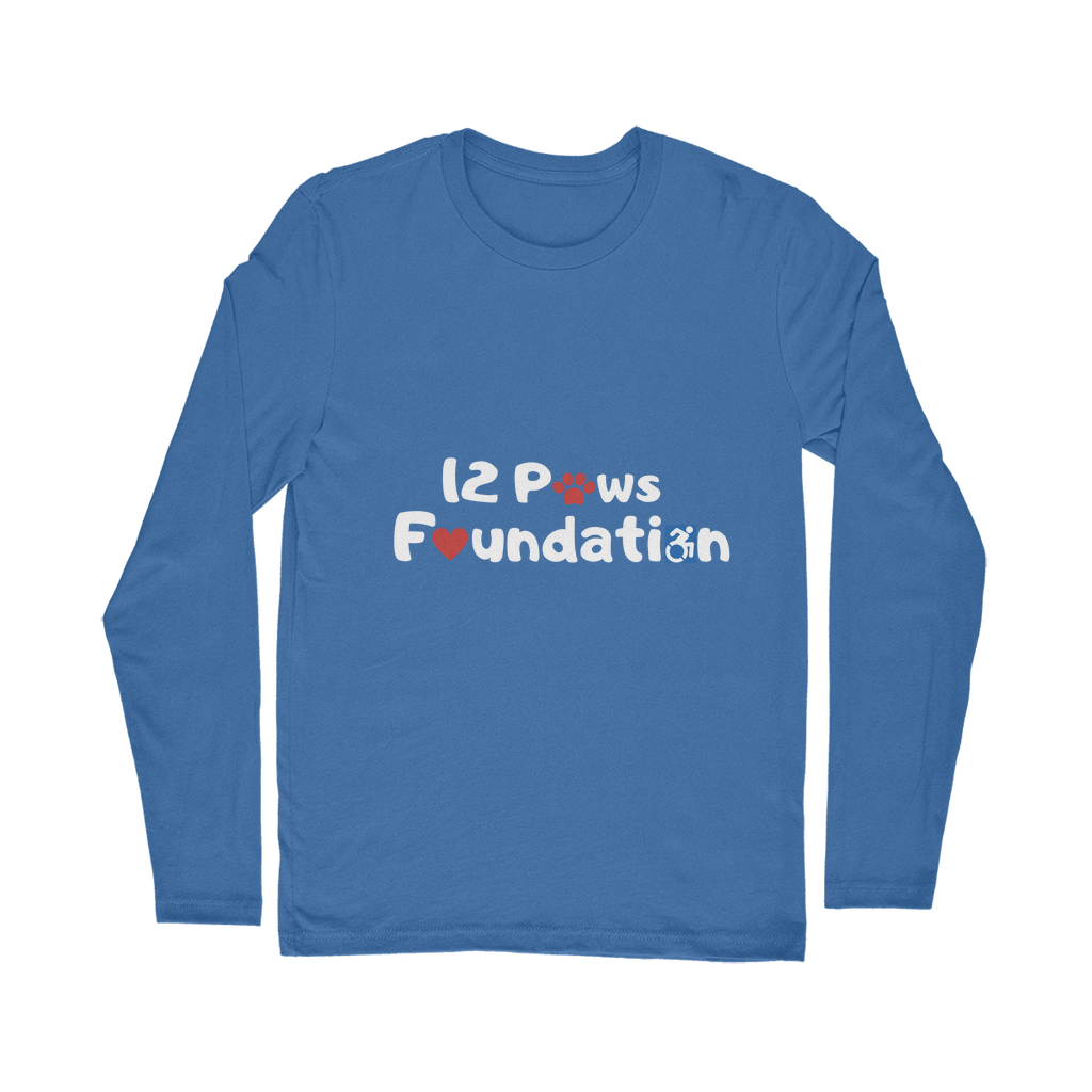 (White Lettering) 12 Paws Foundation Classic Long Sleeve T-Shirt