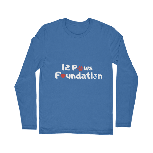 (White Lettering) 12 Paws Foundation Classic Long Sleeve T-Shirt