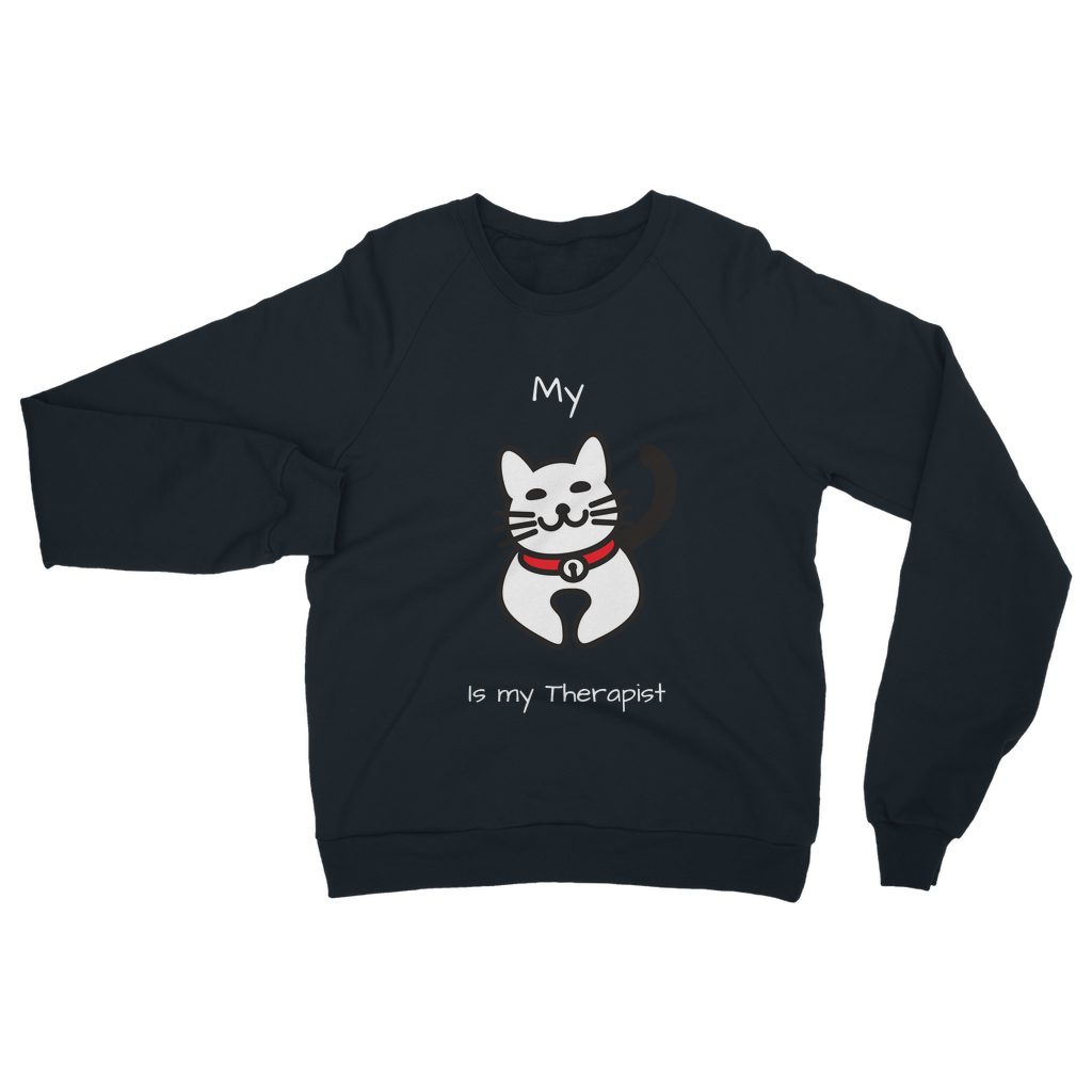 My Cat is My Therapist (White) Classic Adult Sweatshirt