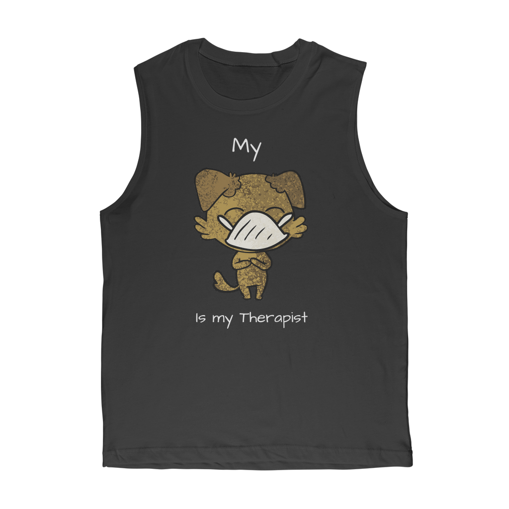 My ?? Is My Therapist (White) Classic Adult Muscle Top