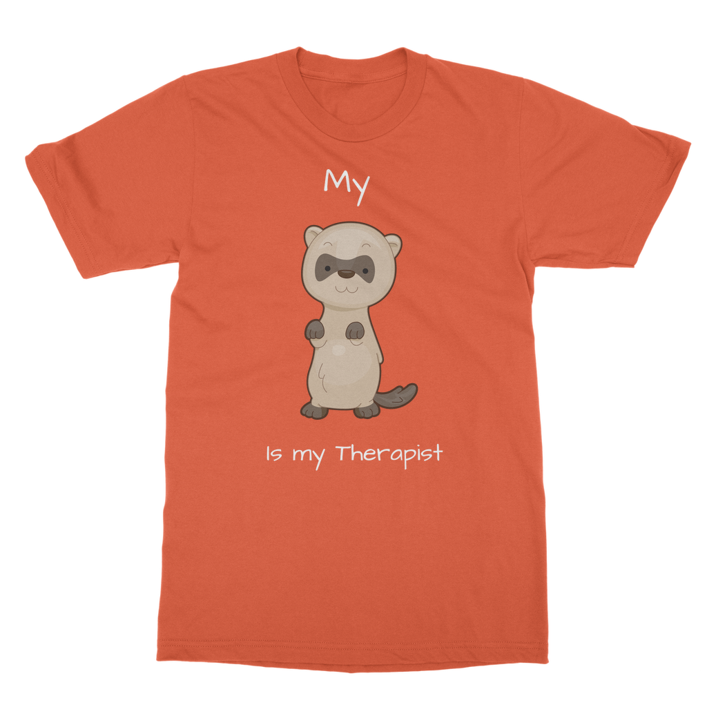 My Ferret is My Therapist (White) Classic Adult T-Shirt