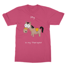 Load image into Gallery viewer, My Crazy Horse is my Therapist (White) Classic Adult T-Shirt