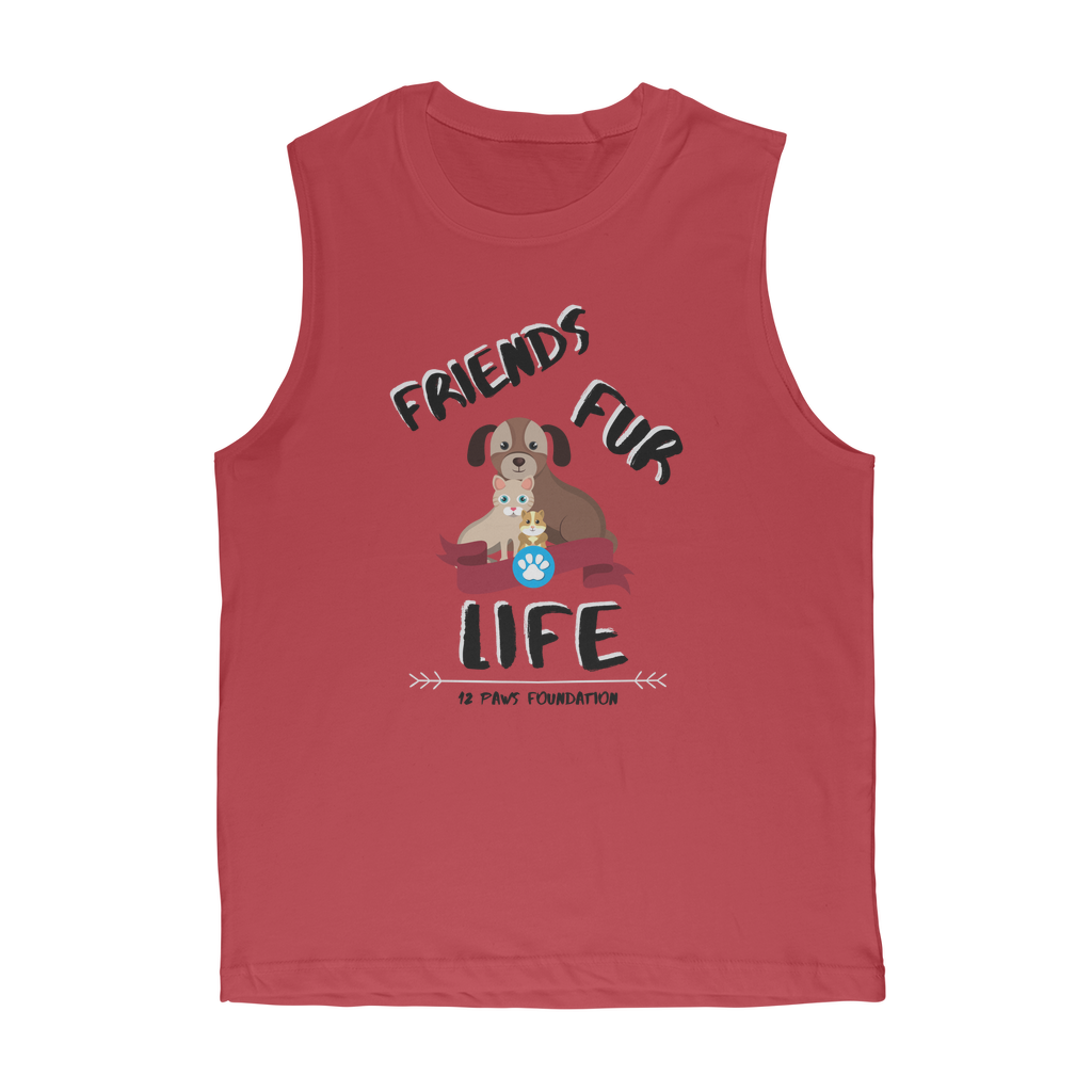 (Black Lettering) Friends Fur Life Classic Adult Muscle Top
