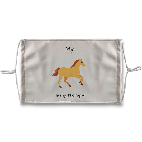 My Horse is My Therapist (Black) Sublimation Face Mask