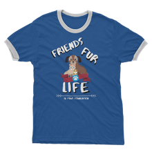 Load image into Gallery viewer, (White Lettering) Friends Fur Life Adult Ringer T-Shirt