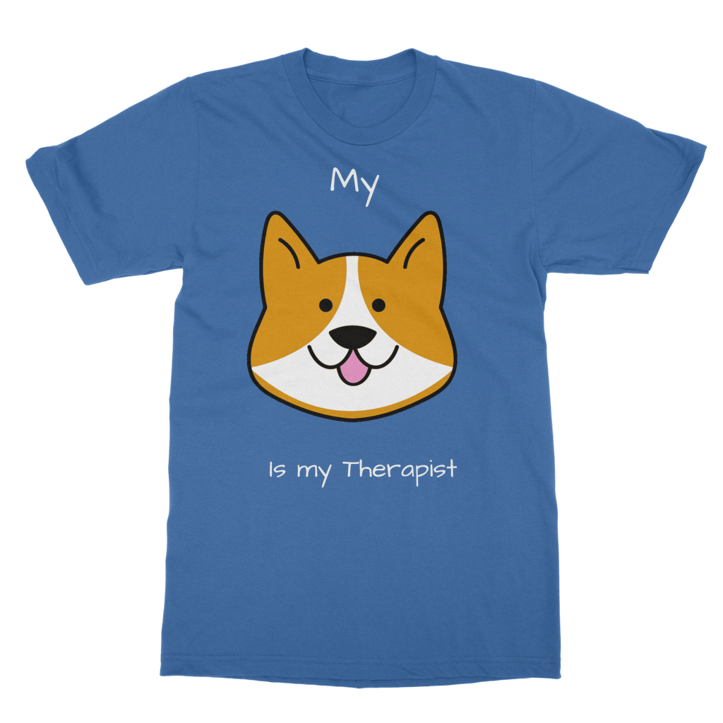 My Dog is My Therapist (White) Classic Adult T-Shirt