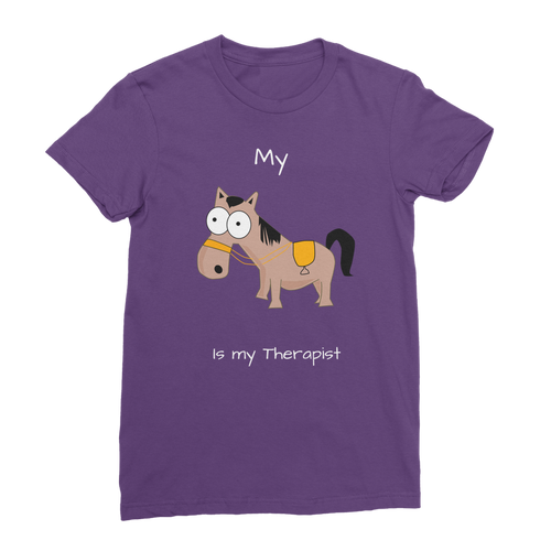 My Crazy Horse is my Therapist (White) Classic Women's T-Shirt