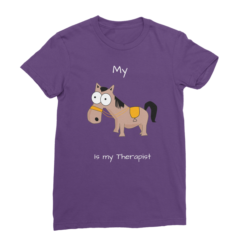 My Crazy Horse is my Therapist (White) Classic Women's T-Shirt