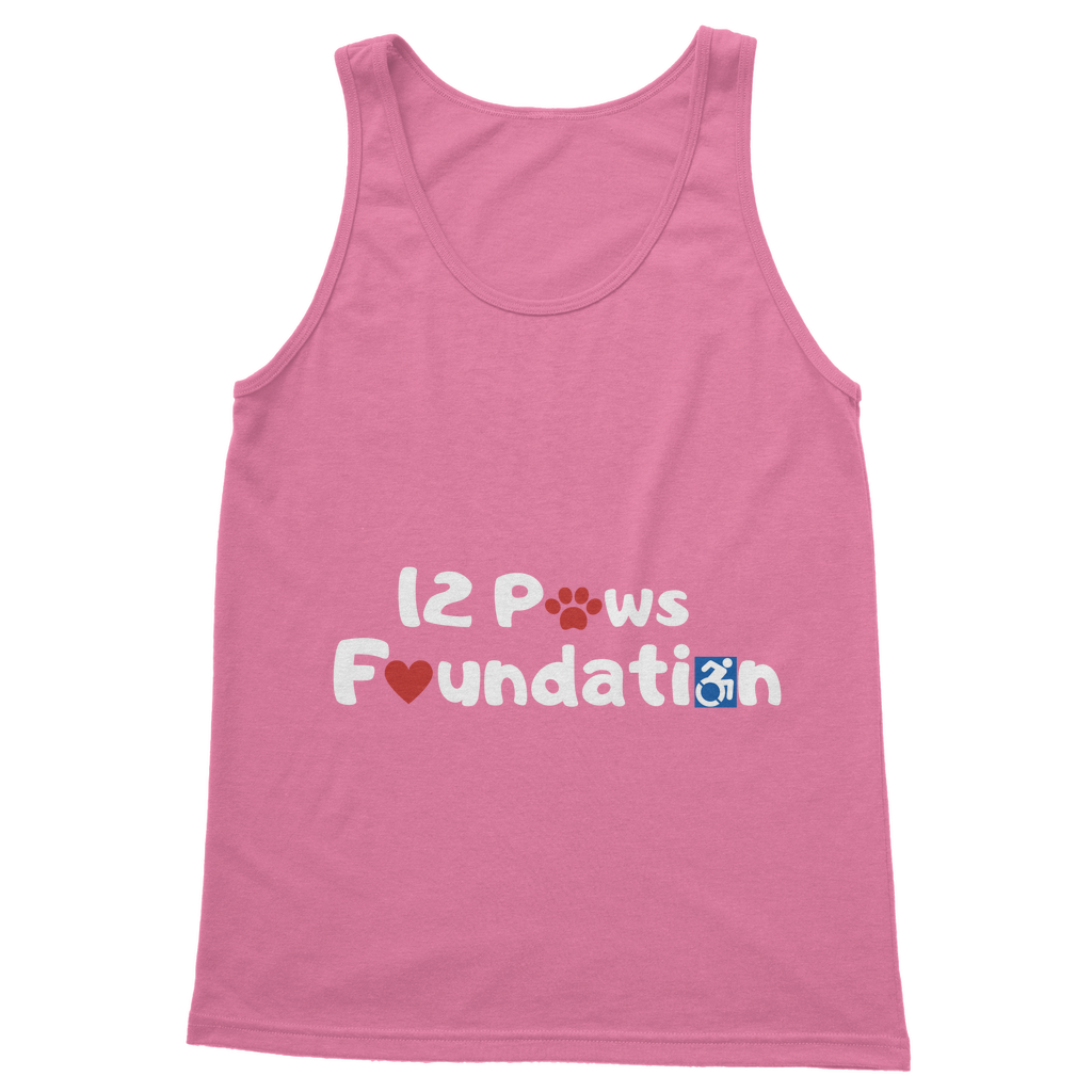 (White Lettering) 12 Paws Foundation Classic Women's Tank Top