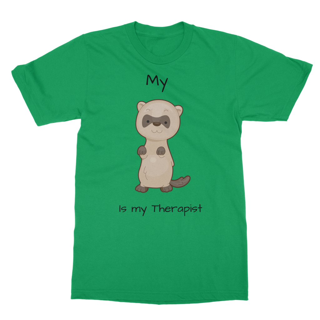 My Ferret is My Therapist (Black) Classic Adult T-Shirt