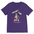 (White Lettering) Friends Fur Life Classic V-Neck T-Shirt