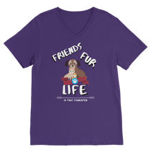 Load image into Gallery viewer, (White Lettering) Friends Fur Life Classic V-Neck T-Shirt