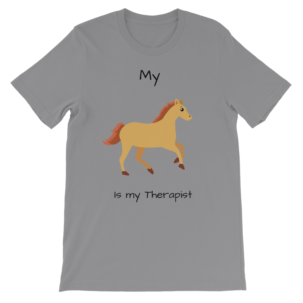 My Horse is My Therapist (Black) Classic Kids T-Shirt