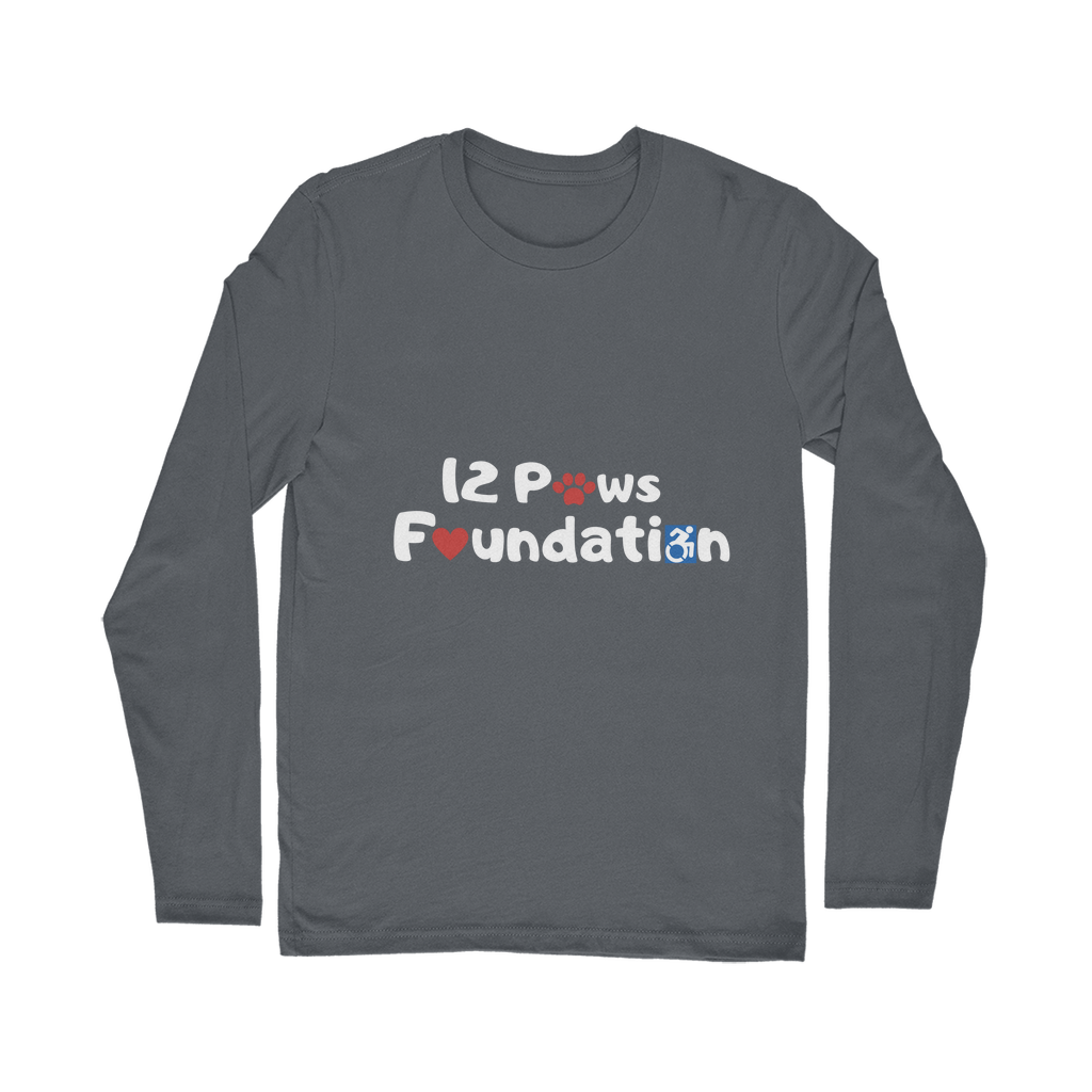 (White Lettering) 12 Paws Foundation Classic Long Sleeve T-Shirt