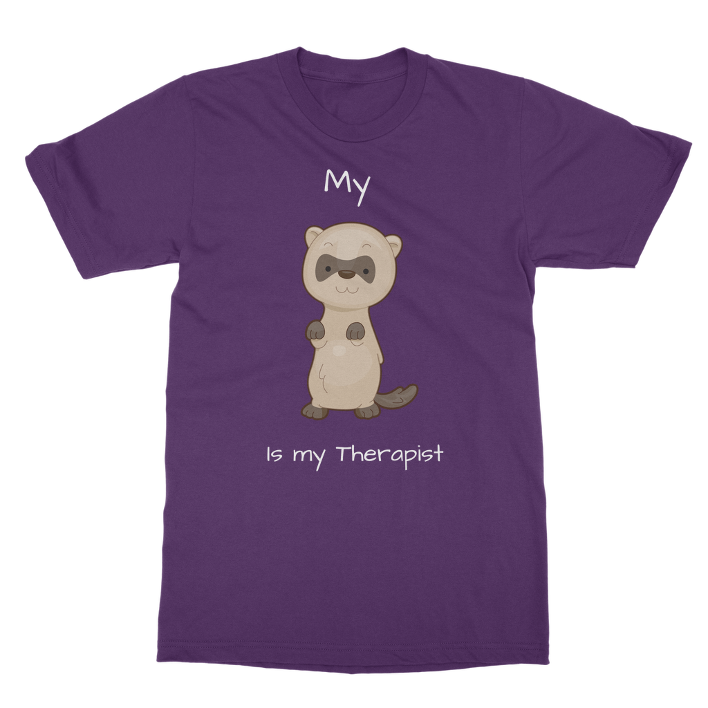 My Ferret is My Therapist (White) Classic Adult T-Shirt