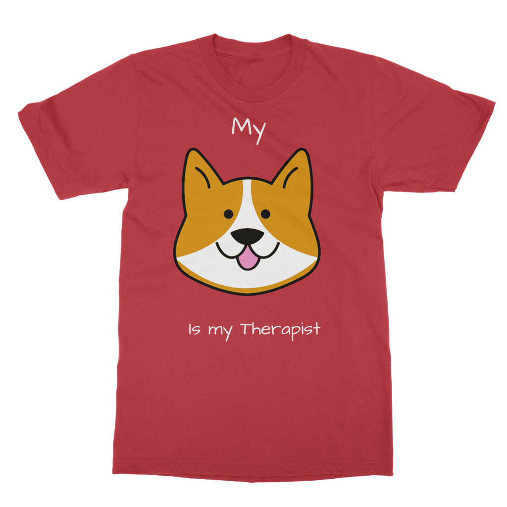 My Dog is My Therapist (White) Classic Adult T-Shirt