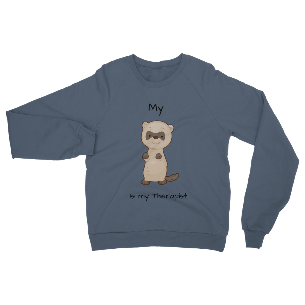My Ferret is My Therapist (Black) Classic Adult Sweatshirt