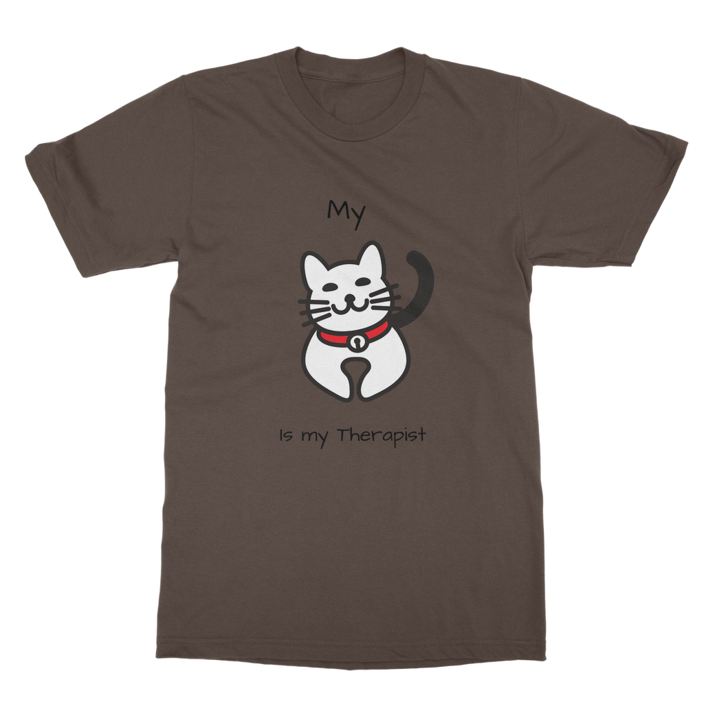 (Black) My Cat is My Therapist Classic Adult T-Shirt