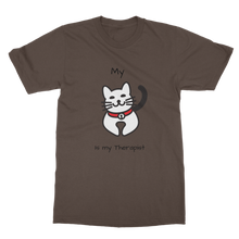 Load image into Gallery viewer, (Black) My Cat is My Therapist Classic Adult T-Shirt