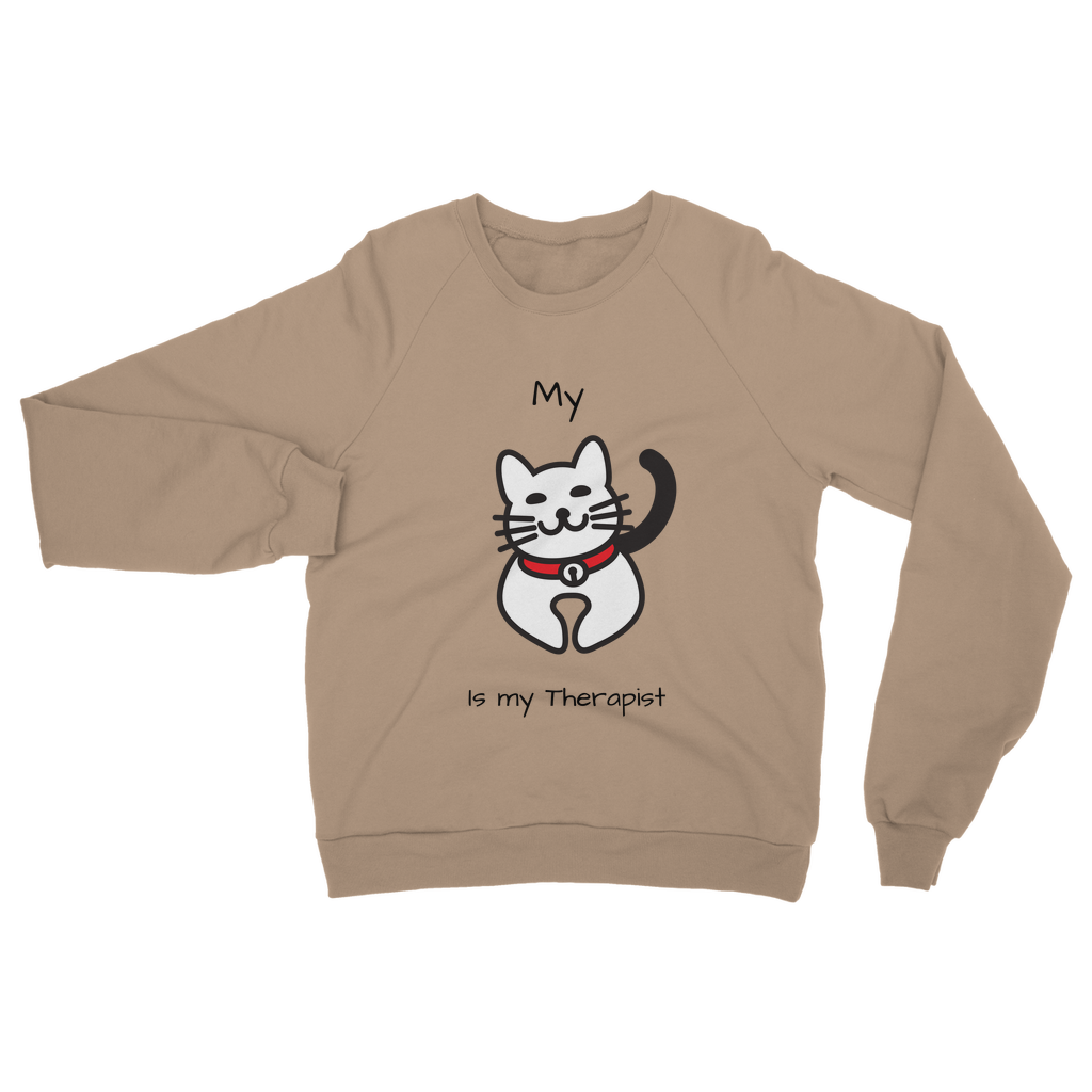 (Black) My Cat is My Therapist Classic Adult Sweatshirt