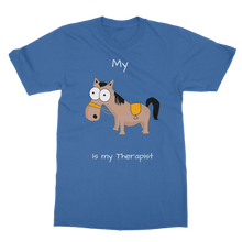 Load image into Gallery viewer, My Crazy Horse is my Therapist (White) Classic Adult T-Shirt