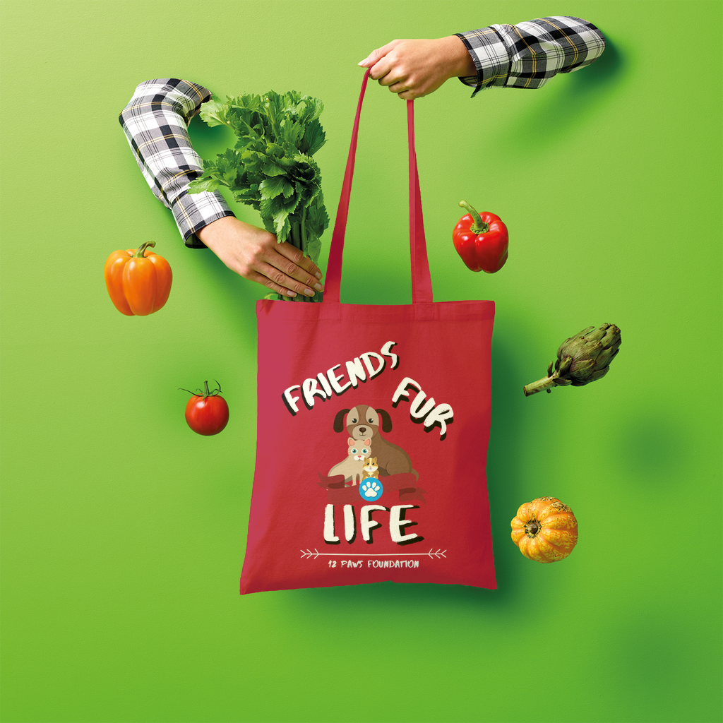 (White Lettering) Friends Fur Life Shopper Tote Bag