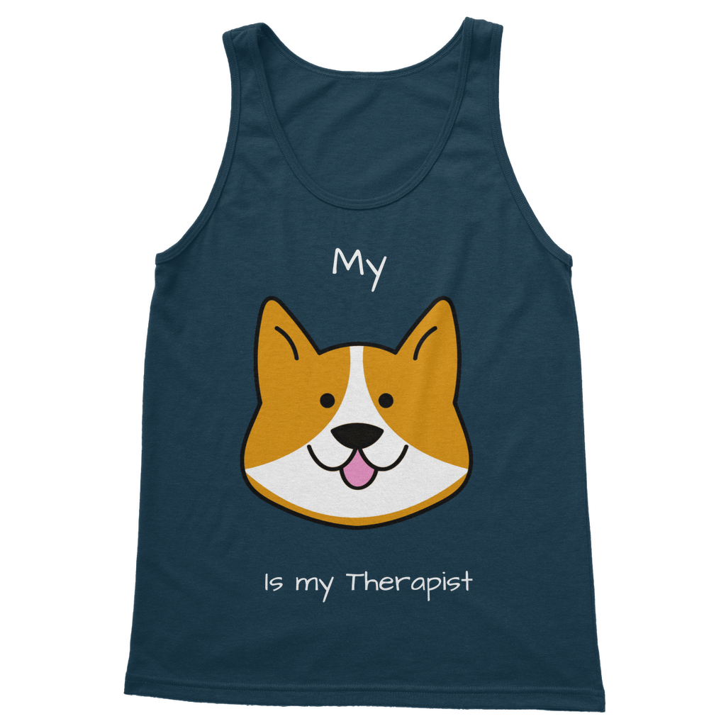 My Dog is My Therapist (White) Classic Women's Tank Top