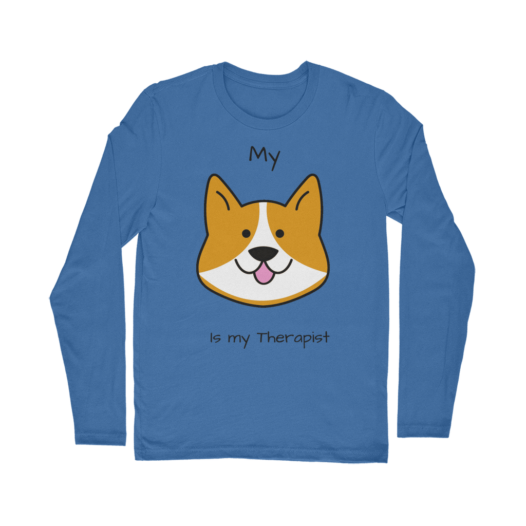 (Black) My Dog is my Therapist Classic Long Sleeve T-Shirt