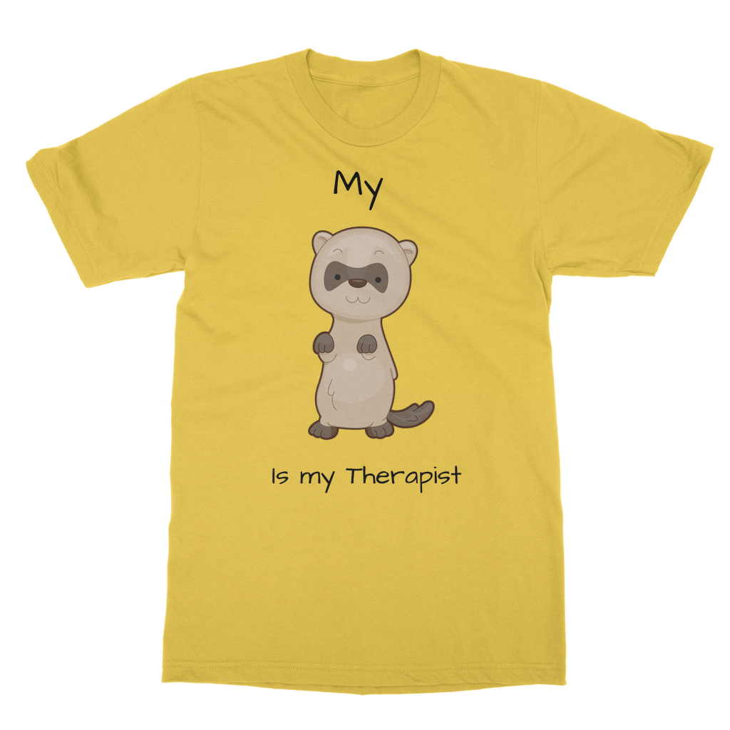 My Ferret is My Therapist (Black) Classic Adult T-Shirt