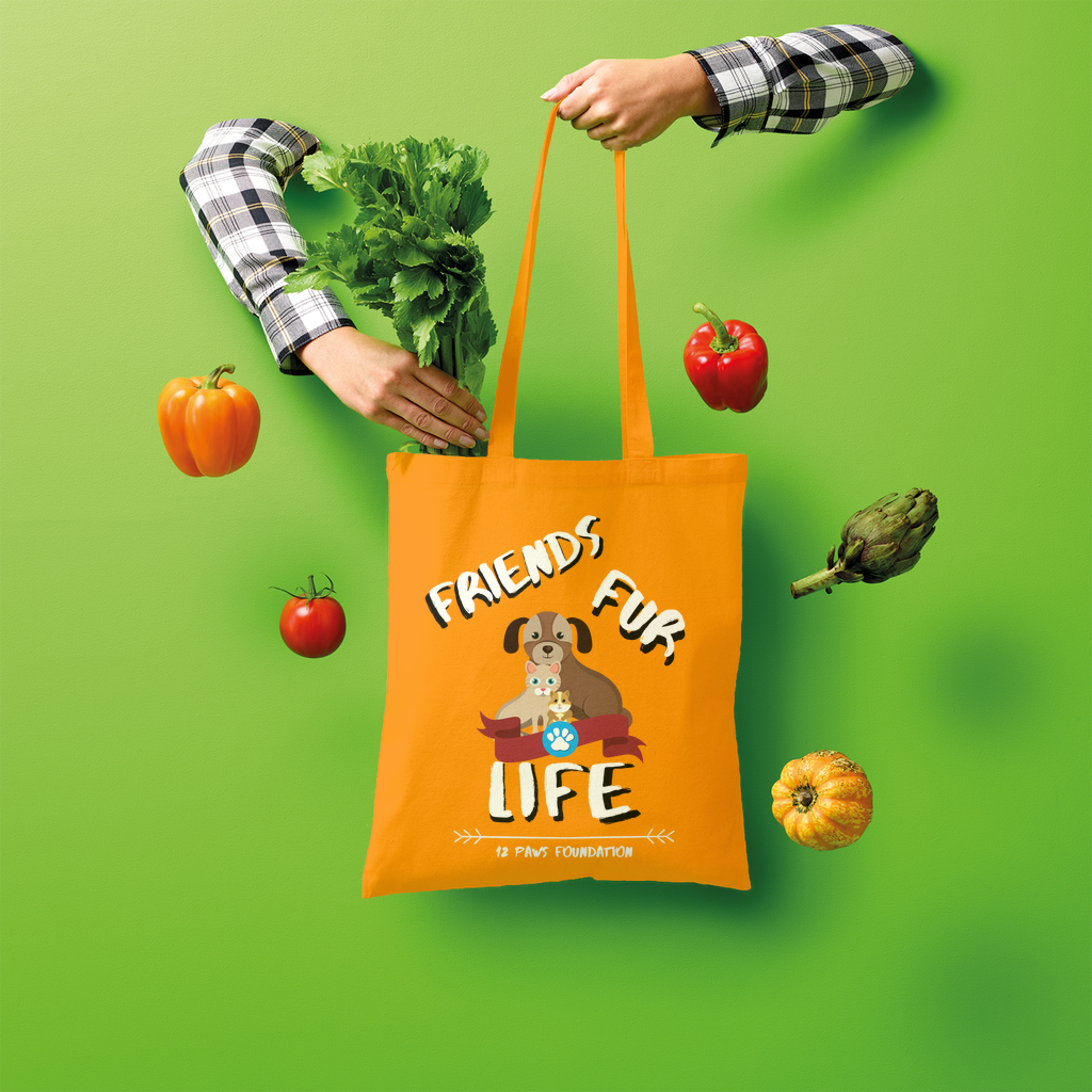 (White Lettering) Friends Fur Life Shopper Tote Bag