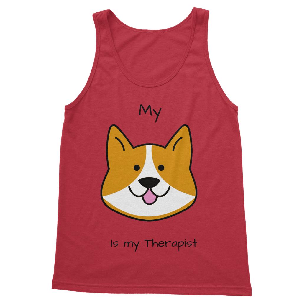 (Black) My Dog is my Therapist Classic Women's Tank Top